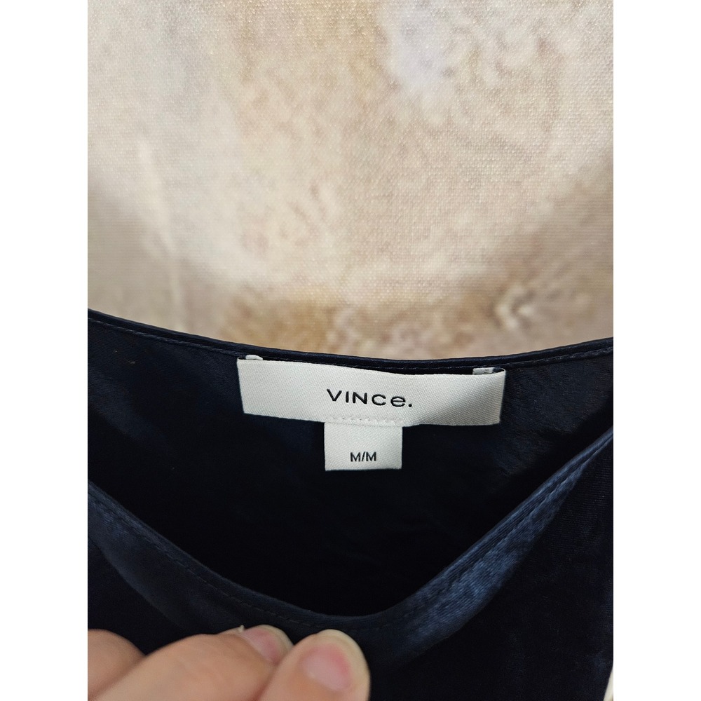 NWT Vince Slip Dress Medium Coastal Blue Satin Naia Acetate Midi VR6855101 - Picture 3 of 10